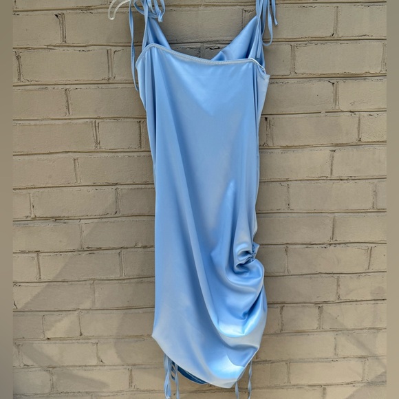 NWT Half Island Fashion Blue Satin Mini Cinch Dress Size XL - Picture 8 of 16